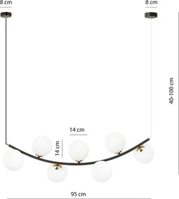 Emibig modern függeszték ritz fehér fekete arany emi1298/7