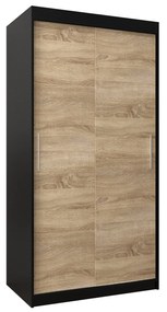 Ruhásszekrény 100 cm Toki (matt fekete + szonoma tölgy). 1064796