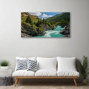 Vászonkép falra Hegység River Landscape 120x60 cm