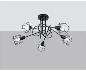 Sollux SL.1119 - Csillár rúdon BELUCI 5xE14/40W/230V fekete