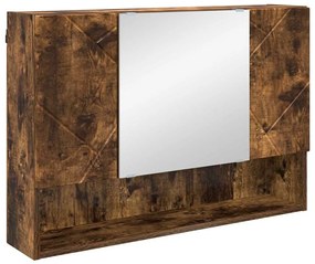 Fürdőszobai tükörszekrény Füstölt tölgy 80 x 17 x 55 cm Faanyag