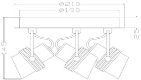 Lucide 34944/13/30 - Spotlámpa TUNDRAN 3xGU10/5W/230V fekete