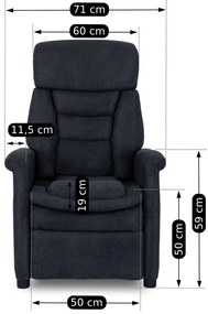 TV és Relaxfotel Fekete Színben. NORDI