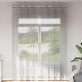 2 db világosszürke fátyolfüggönyök rojtokkal 140x300 cm