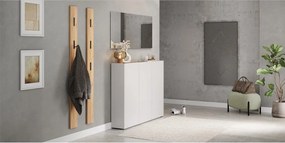 Krémszínű szekrény tölgyfa dekorral 138x105x25 cm Libbiano – Germania