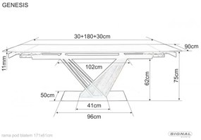 Genesis bővíthető étkezőasztal 180-240 cm