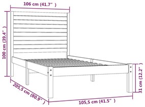 tömör fa ágykeret 100x 200 cm