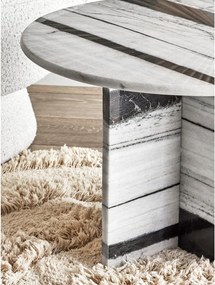 Fekete-fehér márvány kerek dohányzóasztal ø 61 cm Rosito – Bloomingville