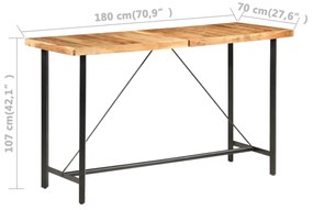 9 részes tömör akácfa és újrahasznosított fa bárszett