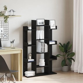 Fekete Tölgy Könyvespolc 86x25,5x140 cm Ipari Fa