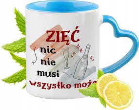 Vőnek Kék Bögre Szív Alakú Füllel Kávé Ajándék