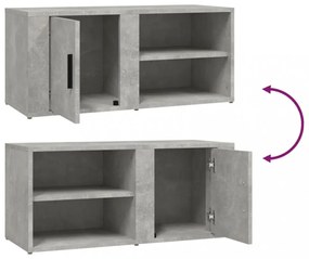 2 db betonszürke szerelt fa TV-szekrény 80x31,5x36 cm