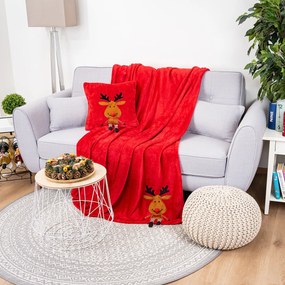 4Home Happy Reindeer karácsonyi takaró, 150 x 200 cm