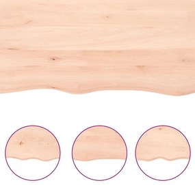 kezeletlen tömör tölgyfa fali polc 180x50x(2-6) cm