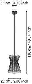 Eglo 99633 - Csillár zsinóron MASETA 1xE27/40W/230V fekete