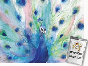 Fotótapéta Flizelina Akvarell Természet Madár Páva Elegancia Boho 300x210 ragasztó