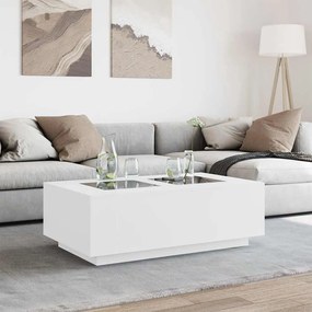 Fehér végtelen hatású LED-es dohányzóasztal 116 x 69 x 40 cm