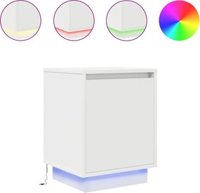 vidaXL 2 db fehér éjjeliszekrények LED világítással 38x34x50 cm