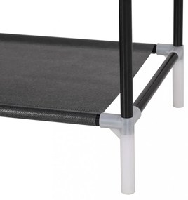 8 polcos fekete fém/nemszőtt kelme cipőtartó