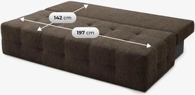 MORANA ágyazható kanapé mokka bouclé kárpittal