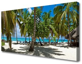 Vászonkép Beach Palm Trees Landscape 120x60 cm
