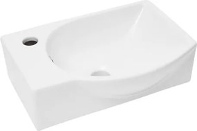 Mosdótál SAT Brevis 40,5x28 cm fehér fényes felülettel bal oldali akkumulátornyílás SATBRE4028L
