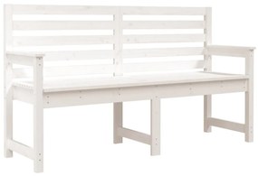 fehér tömör fenyőfa kerti pad 159,5x48x91,5 cm