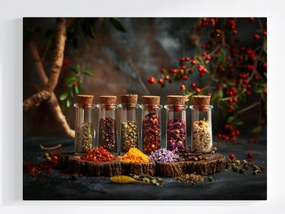 Vászonkép Canvas Konyha Főzés Étel Fűszerek Gyógynövények 100x75