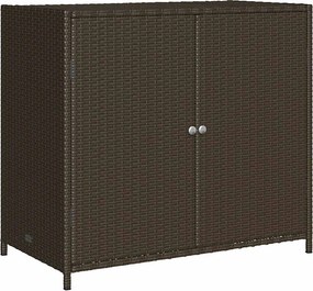 vidaXL barna polyrattan kerti tárolószekrény 83x45x76 cm