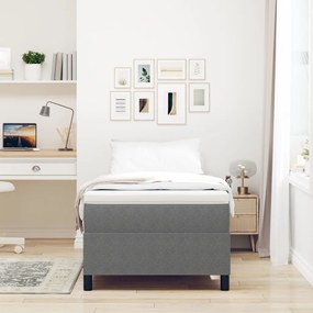 Rugós Ágy Light Grey Egyszemélyes Corduroy Szövet