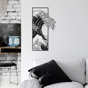 Fém fali dekoráció, wave, 34x62 cm