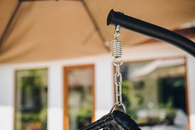 Fekete függőszék KOKON állvánnyal, világos párna