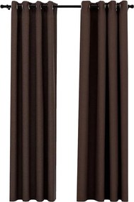 vidaXL 2 db tópszínű vászonhatású sötétítőfüggöny 140 x 245 cm