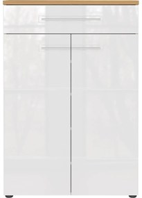 Fehér-natúr színű cipőtartó tölgyfa dekorral Aledo – Germania