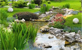 Fotótapéta Flizelin a ház szobájába 3D idilli kert 416x254 ragasztó