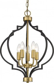COSMOLIGHT P05179BK NASHVILLE Klasszikus Függesztett Lámpa Fekete, Arany E14 IP20
