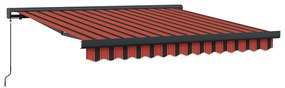 Manuális Behúzható Napellenző Narancs és Barna 300x250 cm