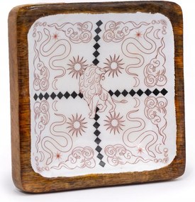 Fa tálca zománc Oroszlán Boho Ezoterikus dekoráció Ajándék