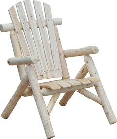 Outsunny Időjárásálló Adirondack Szék Fából készült Kültéri Kertiszék Magas Támlával és Karfákkal Erkélyszék Kerti Ülőhely 83cm x 68cm x 101cm Termész