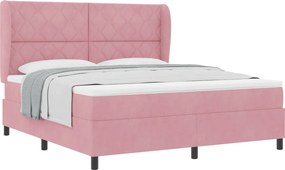 vidaXL Boxrugós ágy matracmal Rózsaszín 200 x 180 cm Poliészter