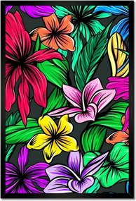 Poszter keretben 40x60 Trópusi levél Hibiszkusz
