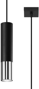 SOLLUX SL-0940 LOOPEZ Hengeres Függesztett Lámpa Króm, Fekete GU10 IP20