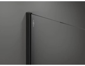 Mexen Kioto zuhanyparaván 90x200 cm 8 mm, fekete profil, üveg fekete mintás 1, 800-090-101-60-77