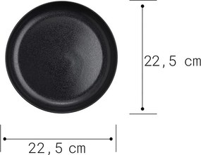 CASA NOVA mélytányér, fekete Ø22,5cm