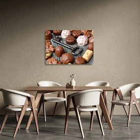 Csokoládé és a kulcs képe (üvegen) (70x50 cm)