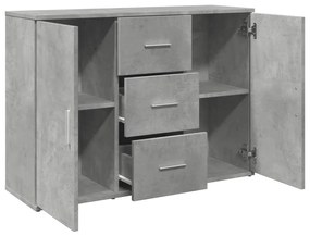 betonszürke szerelt fa tálalószekrény 90,5 x 29,5 x 65 cm