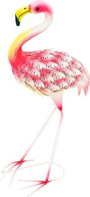 Outsunny Fémből készült Flamingó Kert Szobor – Flamingó Dísz Kültéri Dekoráció | Aosom