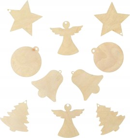 Fából készült karácsonyi díszek 50 db festéshez és díszítéshez Diy