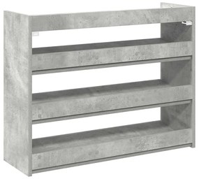betonszürke szerelt fa cipőtartó 80x25x62 cm