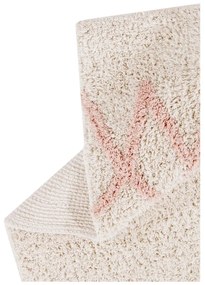 Rózsaszín-krémszínű mosható kézi szövésű pamut szőnyeg 120x160 cm Atlas Natural – Lorena Canals